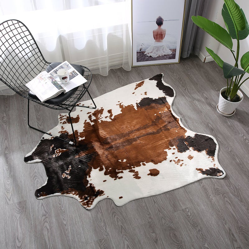 townssilk Cow Print Rug 4.1x4.5 Feet Faux Cow Hide Rug Animal Printed Area Rug Carpet for Home - Image 3